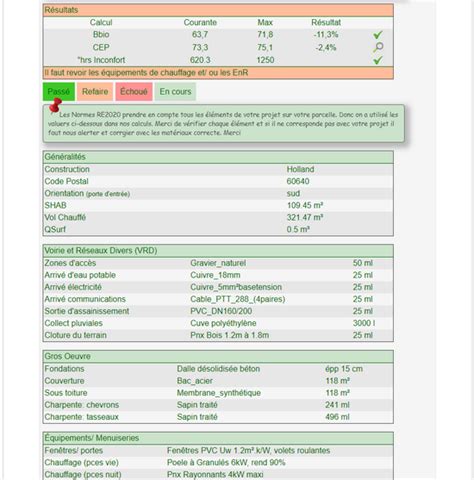 Tarifs étude et attestation RE2020 permis de construire (maison).